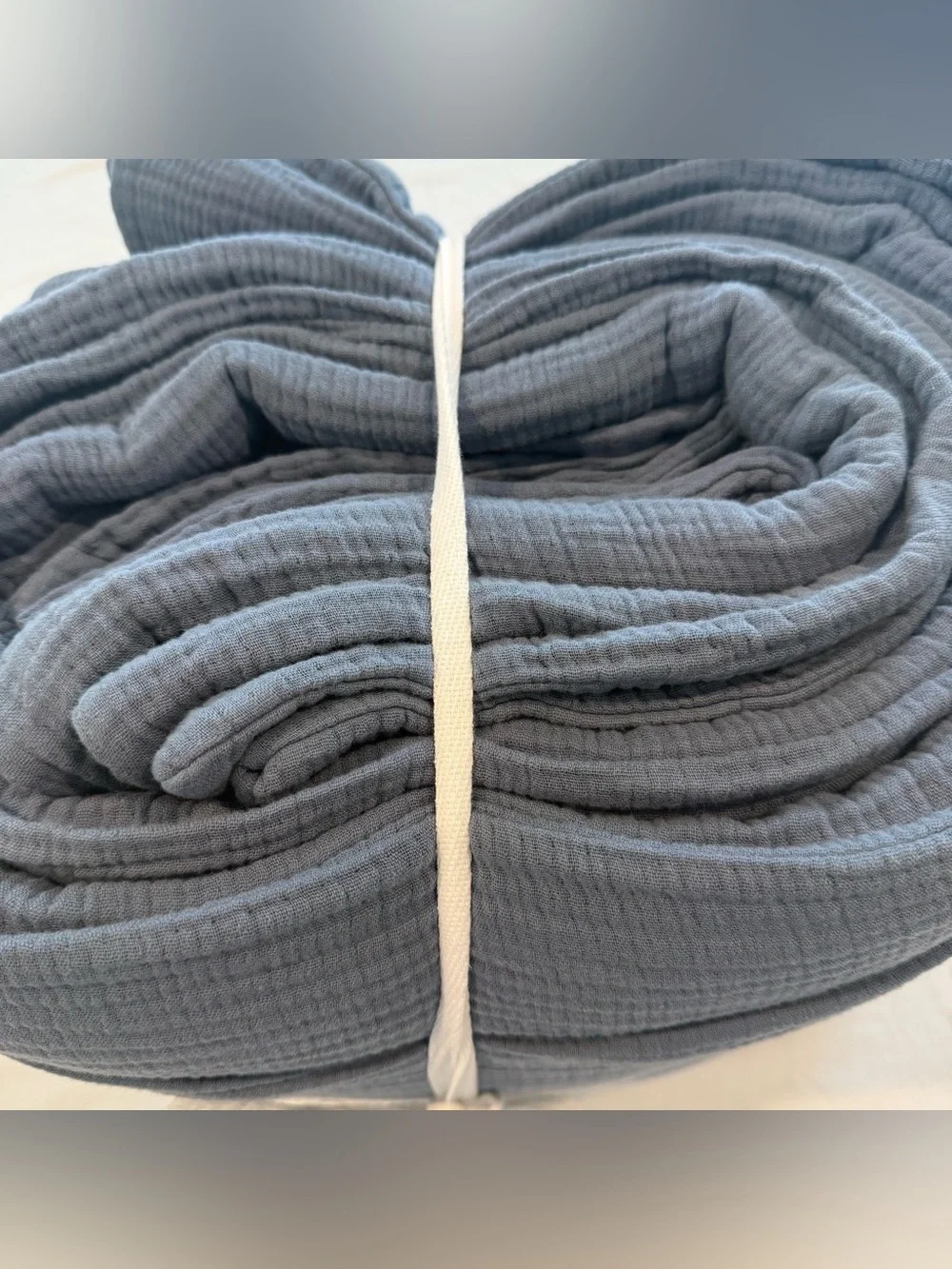 New Quince Organic Cotton Gauze Duvet Cover Set King/Calking - Mineral Blue $170